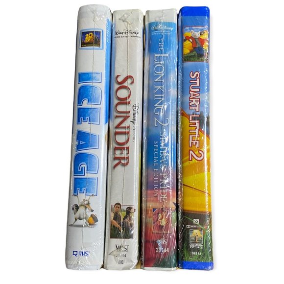 Lot of 4 New Children's VHS Movies Stuart Little 2 Ice Age Lion King 2 Sounder - Picture 8 of 10